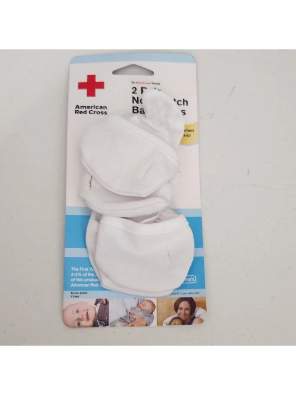American Red Cross 2 Pack No Scratch Baby Mittens For Newborns